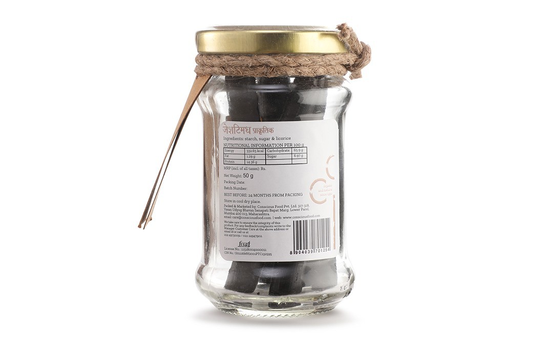 Conscious Food Licorice Natural    Glass Jar  50 grams